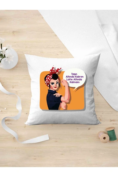 Panorama Ajans Komik Sözlü Giderli Lafın Altında Kalmam Arkadaşa Kişiye Hediyelik Yastık Kılıfı ürün görseli