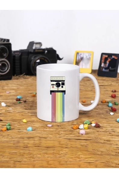 Panorama Ajans Polaroid Retro Renkli Colorfu Tasarım Beyaz Kupa Bardak ürün görseli