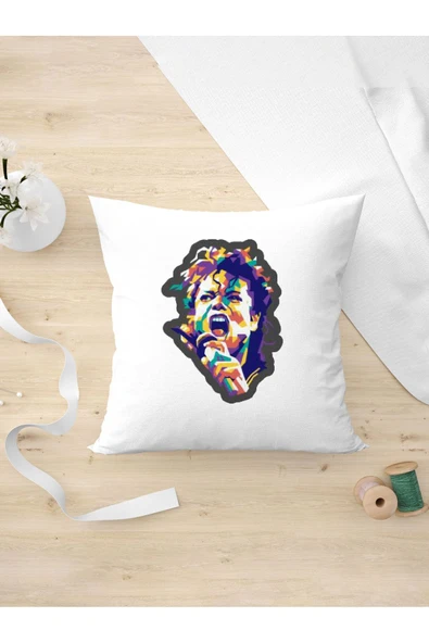 Panorama Ajans Micheal Jakson Renkli Tasarım Oda Dekoru Arkadaşa Kişiye Hediyelik Yastık Kılıfı ürün görseli 1
