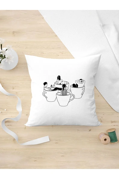 Panorama Ajans Minimailst Tarz Arkadaşa Kişiye Hediyelik Yastık Kılıfı ürün görseli 1