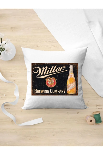 Panorama Ajans Retro Tarz Severlere Miller Brewıng Company Tasarım Oda Dekoru Arkadaşa Kişiye Yastık Kılıfı ürün görseli 1