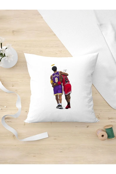 Panorama Ajans Basketbol Severlere Koby Bryant Michael Jorden Tasarım Oda Dekoru Arkadaşa Kişiye Yastık Kılıfı ürün görseli 1