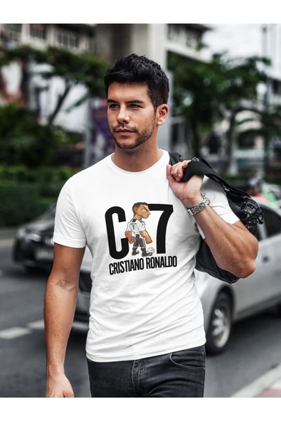 Panorama Ajans Cr7 Cristiano Ronaldo Minimal Futbolcu Tasarım Baskılı T-shirt - 2