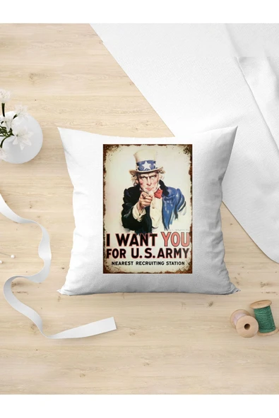 Panorama Ajans Retro Tarz Severlere Amerikan Tarzı Yastık Kılıfı ürün görseli