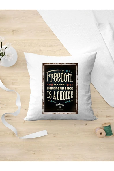 Panorama Ajans Retro Severlere Arkadaşa Kişie Hediyelik Freedom Oda Dekoru Yastık Kılıfı ürün görseli 1