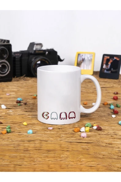 Panorama Ajans Minimalist Pac Man Tasarım Beyaz Kupa Bardak ürün görseli