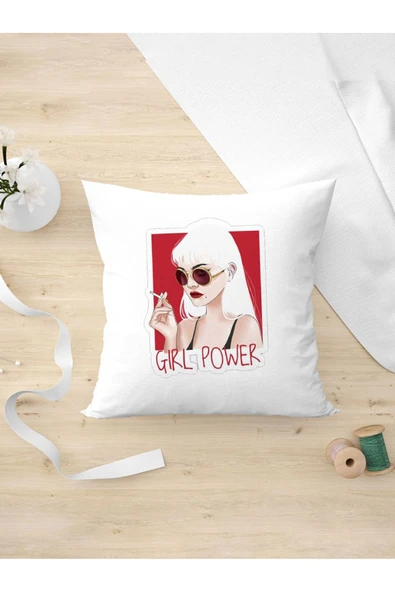Panorama Ajans Cool Tasarım Girl Power Oda Dekoru Arkadaşa Kişiye Hediyelik Yastık Kılıfı ürün görseli 1
