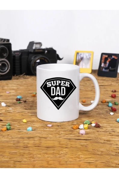 Panorama Ajans Super Dad Tasarım Superman Beyaz Kupa Bardak ürün görseli