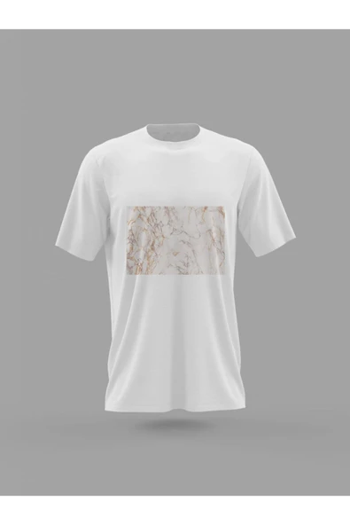 Panorama Ajans Mermer Desen Minimal Baskılı T-shirt