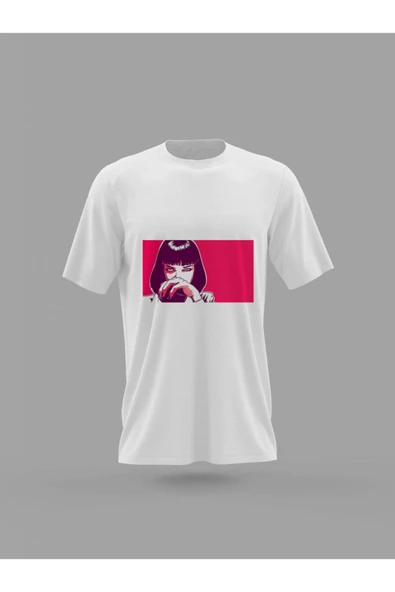 Panorama Ajans Pulp Fiction Film Uma Thurman Baskılı T-shirt ürün görseli 1