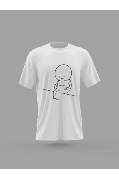 Panorama Ajans Unisex Minimal Göbekli Tasarım Baskılı T-shirt ürün görseli 1