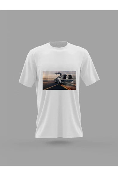 Panorama Ajans Back To Future Geleceğe Dönüş Film Araba Baskılı T-shirt ürün görseli 1