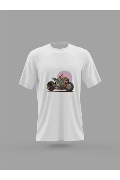 Panorama Ajans Retro Motor Minimal Tasarım Baskılı T-shirt ürün görseli 1