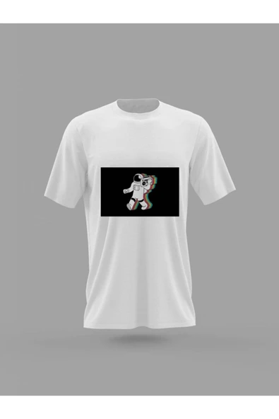Panorama Ajans Cool Retro Astronot Baskılı T-shirt ürün görseli 1