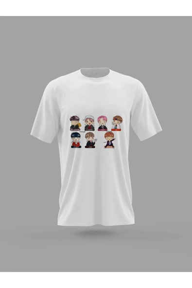 Panorama Ajans Bts Jungkook Suga Jimin Karakterler Animasyon Koreli Baskılı T-shirt ürün görseli 1