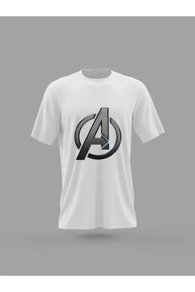 Panorama Ajans Unisex Avengers Marvel Logo Süper Kahraman Baskılı T-shirt ürün görseli 1