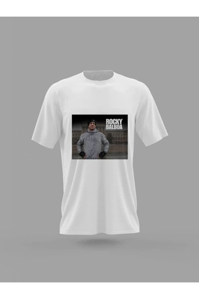 Panorama Ajans Rocky Balboa Sylvester Stallone Film Nostalji Baskılı T-shirt ürün görseli 1