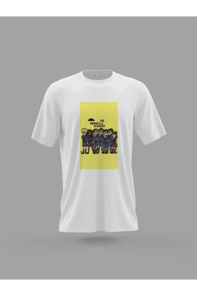 Panorama Ajans The Umbrella Academy Netflix Dizi Film Süper Kahraman Baskılı T-shirt ürün görseli 1
