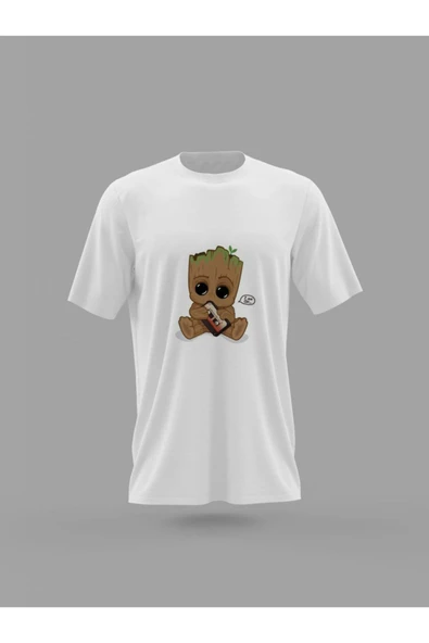 Panorama Ajans Galaxy Koruyucuları Şirin Groot Tasarımı Baskılı T-shirt ürün görseli 1