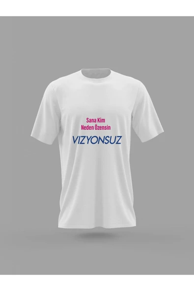 Panorama Ajans Komik Sözlü Vizyonsuz Tasarım Baskılı T-shirt ürün görseli 1