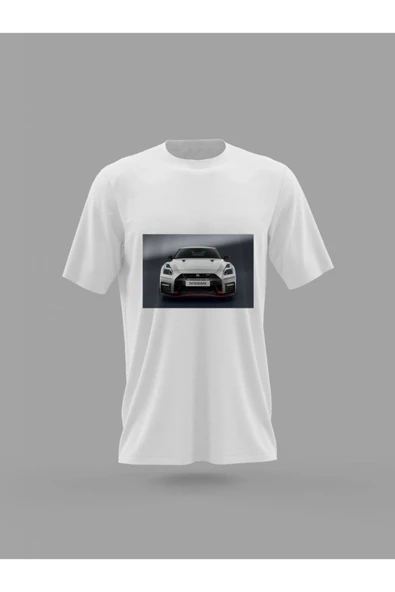Panorama Ajans Nissan Gtr R35 Önden Beyaz Baskılı T-shirt ürün görseli 1