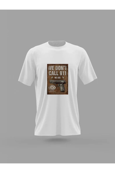 Panorama Ajans We Don't Call 911 Baskılı T-shirt ürün görseli 1