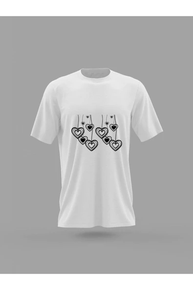 Panorama Ajans Unisex Sevgililer Günü Kalp Heart Baskılı T-shirt ürün görseli 1
