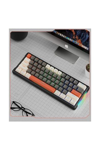 ATAsoft ELEKTRONİK Since 2021 K610 Mekanik  Red Switch Rgb 61 Tuş Mini Gaming Oyuncu Kablolu Klavye K610 - Resim 3