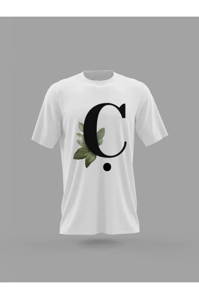 Panorama Ajans Ç Harfi Yeşil Yapraklı Baskılı T-shirt ürün görseli 1