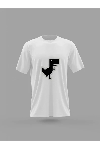 Panorama Ajans Google Trex Pixel Cute Tasarım Sticker Baskılı T-shirt ürün görseli 1