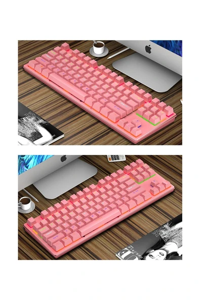 ATAsoft ELEKTRONİK Since 2021 K550 Rgb Pembe K550 Mekanik Gaming Oyuncu Klavyesi - 3