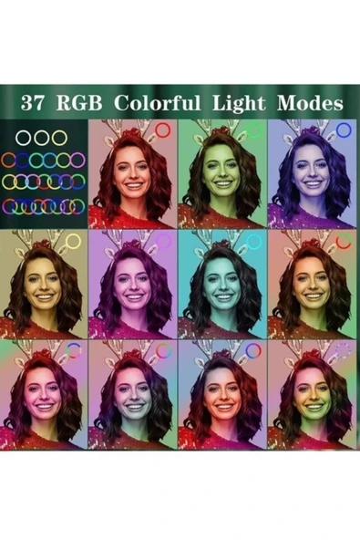 ATAsoft ELEKTRONİK Since 2021 Led Işıklı Tripod 10 Inç Halka Youtuber Tiktok Makyaj Işığı Ayaklı Tripod Rgb Kumandalı - 4