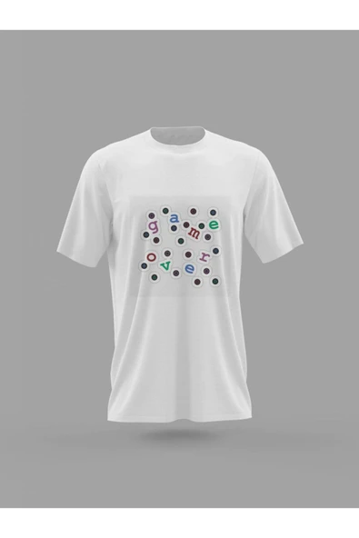 Panorama Ajans Oyunseverlere Game Over Oyun Bitti Sticker Baskılı T-shirt ürün görseli 1