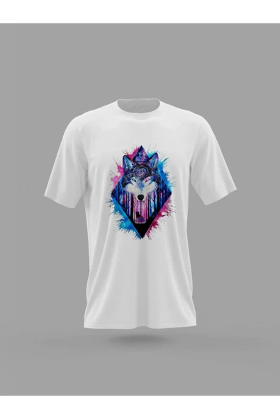 Panorama Ajans Renkli Kurt Tasarım Colourful Sticker Baskılı T-shirt - 1