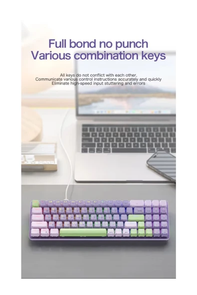 ATAsoft ELEKTRONİK Since 2021 K65 Oyuncu Klavyesi Gaming Mekanik 78 Tuşlu Rainbow Aydınlatmalı Hot-Swapp Usb Tip-c Kablosu - Resim 7