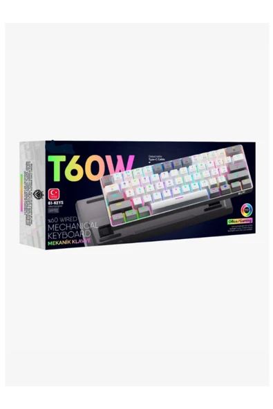 ATAsoft ELEKTRONİK Since 2021 T60 MAX PRO Türkçe Q Mini Rgb Red Switch Uygulamalı Antighosting Mekanik Gaming Oyuncu Klavyesi - 4