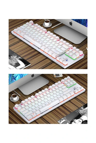 ATAsoft ELEKTRONİK Since 2021 K550 Kablolu Hot-Swap Rainbow RGB Blue Switch Mekanik Klavye 87 Tuş - Resim 2