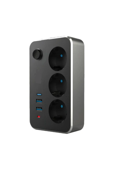 ATAsoft ELEKTRONİK Since 2021 Termal Akım Korumalı Isıya Karşı Dayanıklı 3'lü Priz 3 x USB 2 mt Kablo Ftr-02 - 2