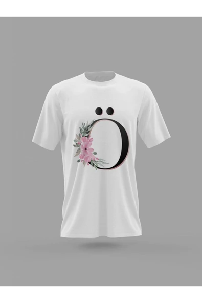 Panorama Ajans Ö Harfi Baş Harf Pembe Çiçekli Baskılı T-shirt ürün görseli 1