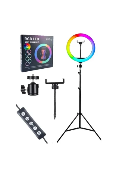 ATAsoft ELEKTRONİK Since 2021 Led Işıklı Tripod 10 Inç Halka Youtuber Tiktok Makyaj Işığı Ayaklı Tripod Rgb Kumandalı - Resim 5