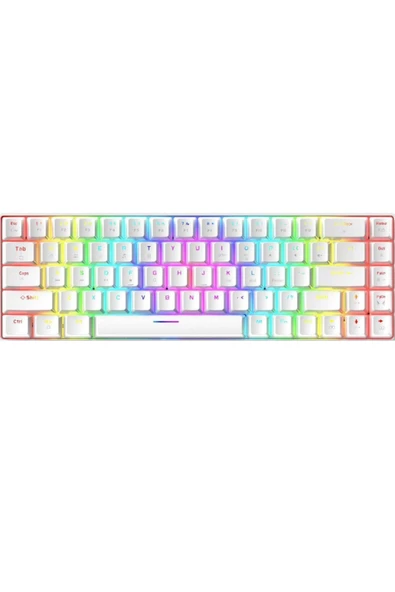 ATAsoft T60 Beyaz Mavi Switch Klavye Kablolu Gaming Driverli Oyuncu Klavyesi T60 Mini Q Klavye - 2