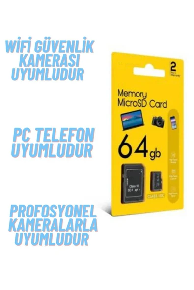 ATAsoft ELEKTRONİK Since 2021 64 Gb Hafıza Kartı Adaptör Dahil Araç Kameraları Ve Kameralar Için Uyumlu Sd Kart