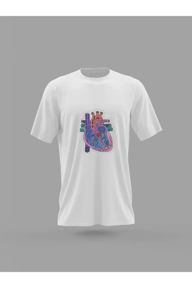 Panorama Ajans Unisex Sağlıkçı Sevgiliye Tatlı Kalp Tasarım Sticker Baskılı T-shirt