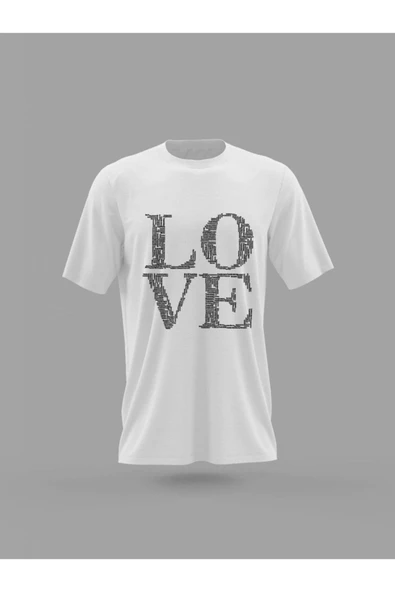 Panorama Ajans Sevgiliye Arkadaşa Love Sticker Baskılı T-shirt