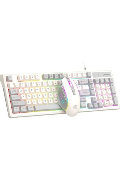 ATAsoft ELEKTRONİK Since 2021 Km800 Klavye Led Işıklı Modlu 98 Tuşlu Oyuncu Klavye Mouse Seti Usb Girişli Gaming Klavye - 5