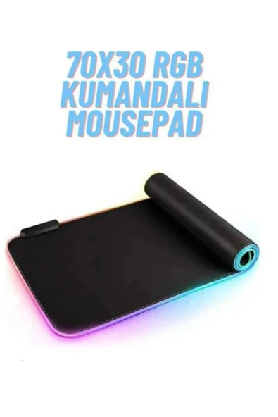 ATAsoft ELEKTRONİK Since 2021 Rgb LED Gaming Mouse Pad Siyah Kaymaz Su Geçirmez Kumandalı Xl Mouse Pad 70X30