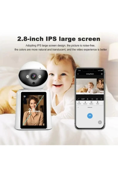 ATAsoft 1080P Full HD Gece Görüşlü Bebek İzleme Kamerası Wi-Fi Mobil Uygulamalı Kamera Blm-43 - 2