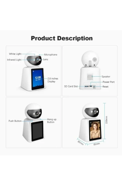 ATAsoft 1080P Full HD Gece Görüşlü Bebek İzleme Kamerası Wi-Fi Mobil Uygulamalı Kamera Blm-43 - 4