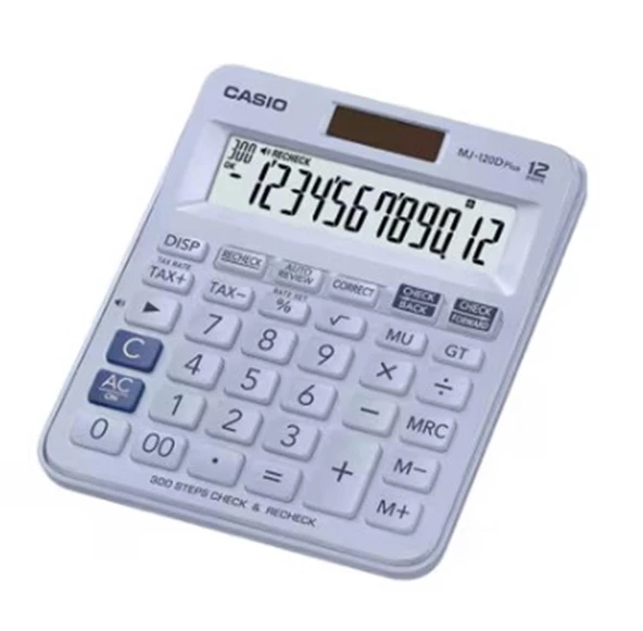 Casio MJ-120D Plus Açık Mavi İşlem Kontrollü 12 Hane Masa Üstü Hesap Makinesi ürün görseli 1