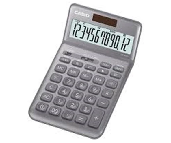 Casio JW-200SC-GY 12 Hane Gri Masa Üstü Hesap Makinesi ürün görseli 1
